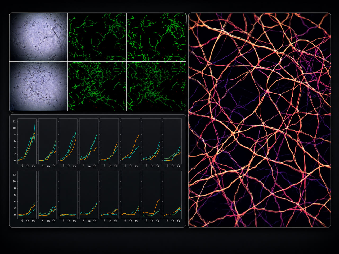 Microscopy segmentation and growth-curve analysis dashboards